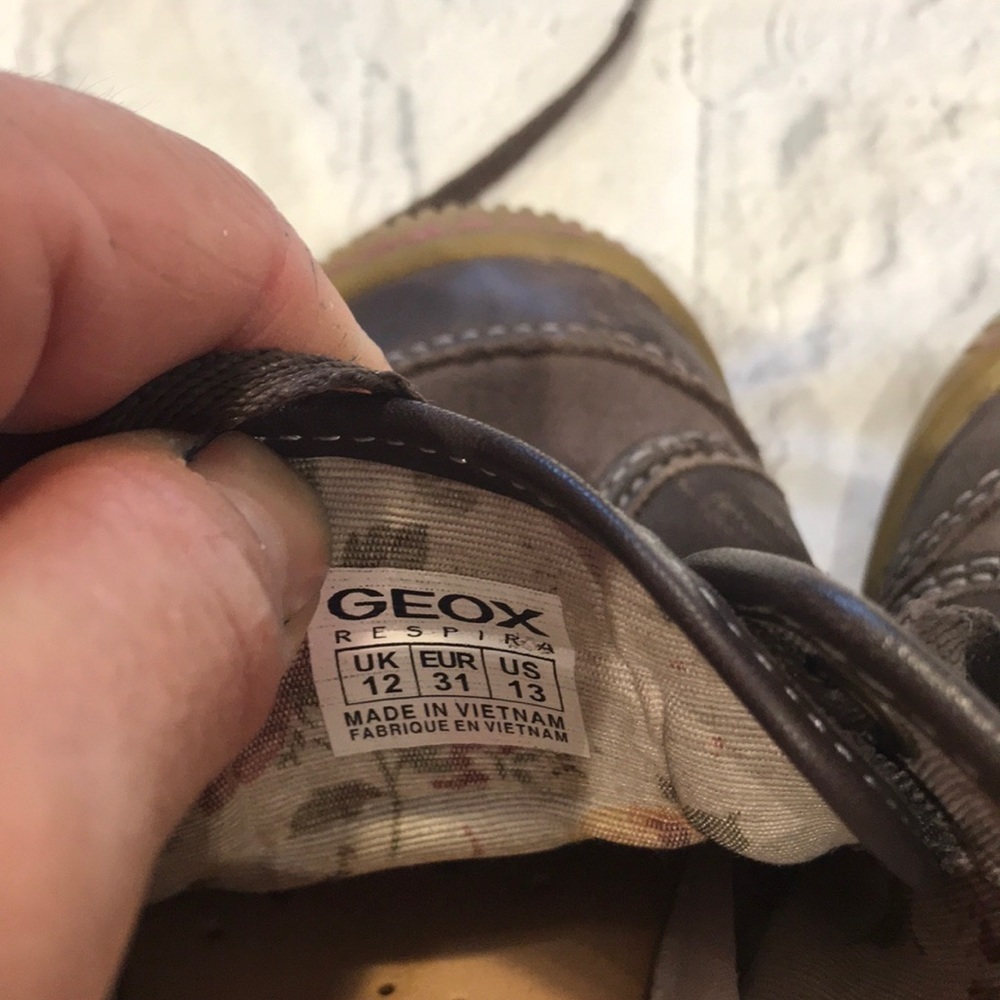 Geox Leather Lace Up Runners - Picture 6 of 7